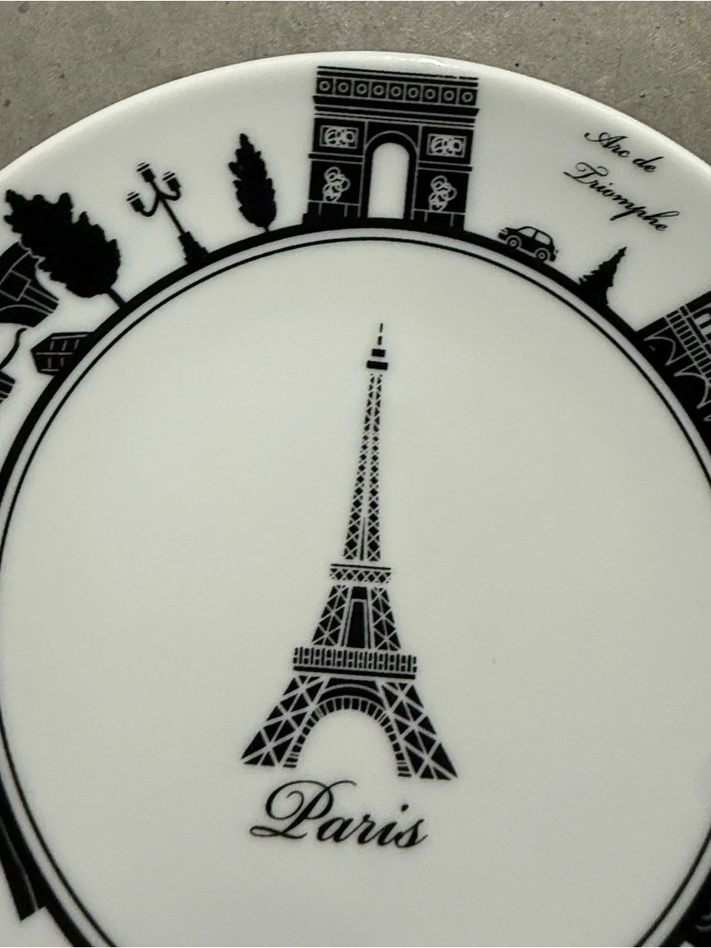Set of 2 White Porcelain “Paris Plates” 6” Diameter